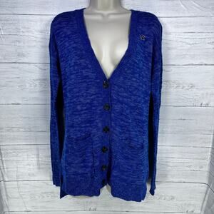 VTG Hollister Sweater XS blue cardigan button y2k LOGO academia preppy v neck